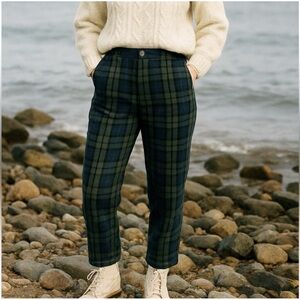 Hollister High-rise Plaid Mom Pants Trousers women’s‎ size large